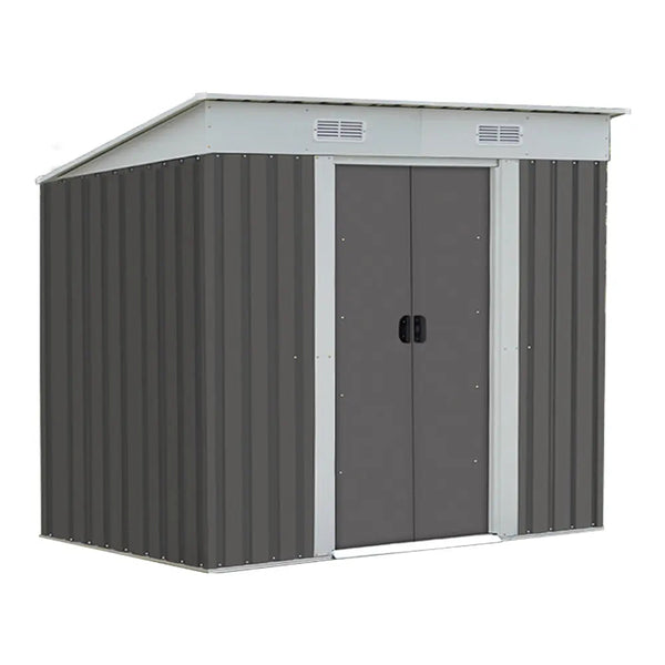 [10% OFF PRE-SALE] T&R SPORTS Extra Large Sloped Garden Shed Outdoor Storage Workshop House Shelter Metal Base Tool - Grey (Dispatch in 8 weeks) T&R Sports