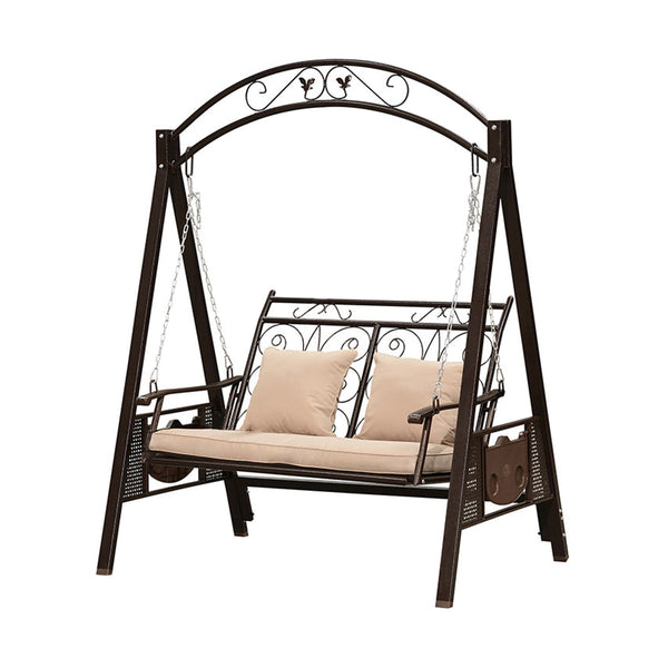 MASON TAYLOR 2 Person Alloy Steel Frame Hanging Swing Chair - Brown