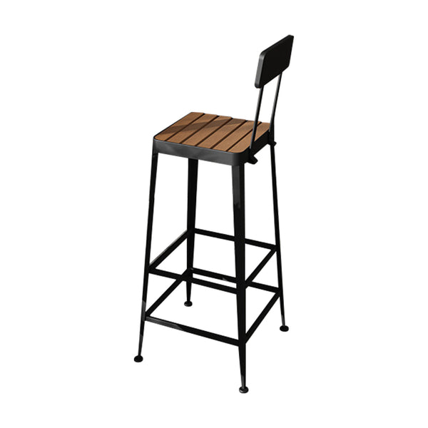 MASON TAYLOR WPC Top Iron Frame Bar Table/Stool Outdoor - Wood&Black