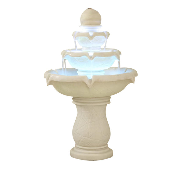 MASON TAYLOR Outdoor Indoor Water Feature w/ Light Strip - White