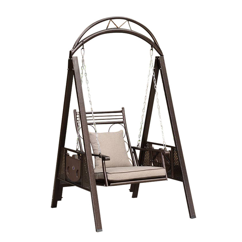 MASON TAYLOR 1 Person Alloy Steel Frame Hanging Swing Chair - Brown