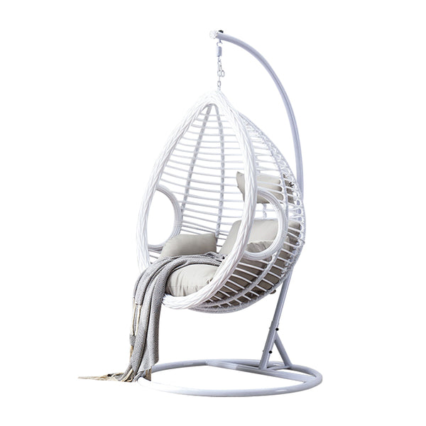 MASON TAYLOR 1 Person PE Rattan Hanging Swing Chair Adjustable Height - White