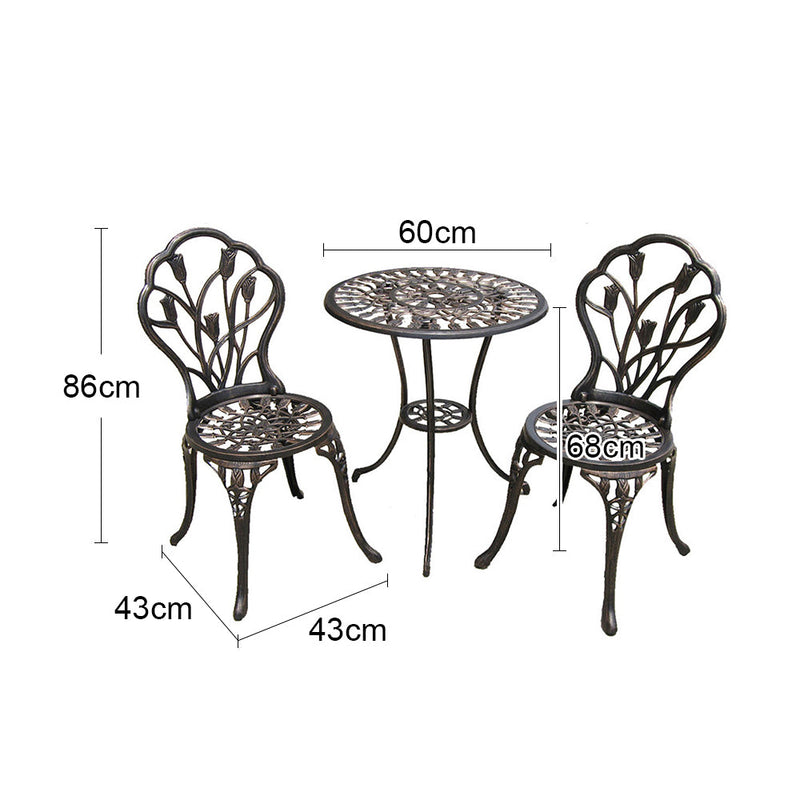 MASON TAYLOR Cast Aluminium Garden Table&Chair Set Outdoor