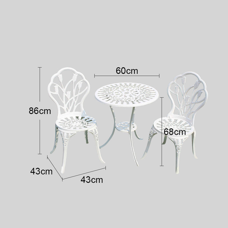 MASON TAYLOR Cast Aluminium Garden Table&Chair Set Outdoor