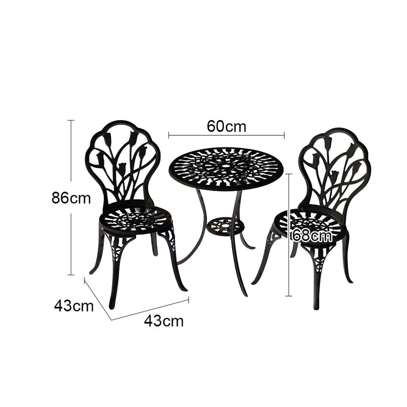 MASON TAYLOR Cast Aluminium Garden Table&Chair Set Outdoor